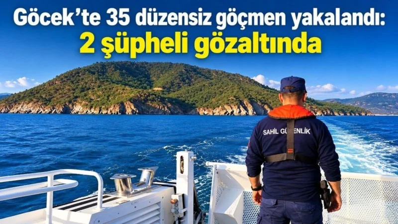 Göcek’te 35 Düzensiz Göçmen Yakalandı: 2 Şüpheli Gözaltında